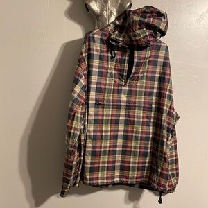 Polo by Ralph Lauren plaid hooded windbreaker pullover